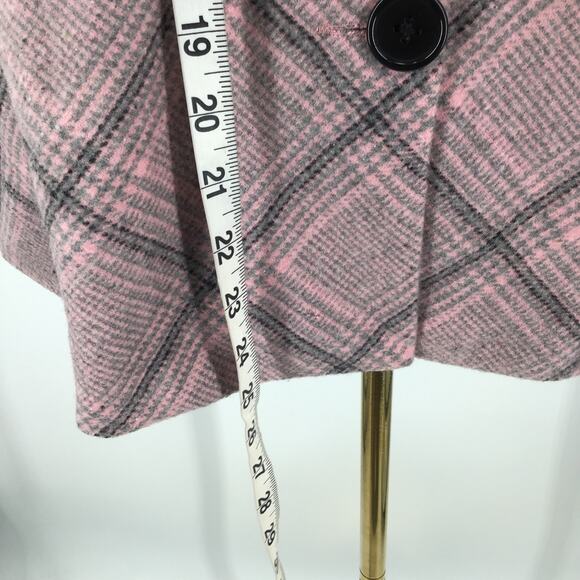 UNIQUE VINTAGE XS pink plaid collar 3/4 sleeve retro pinup coat jacket NWT B62 - Picture 4 of 5